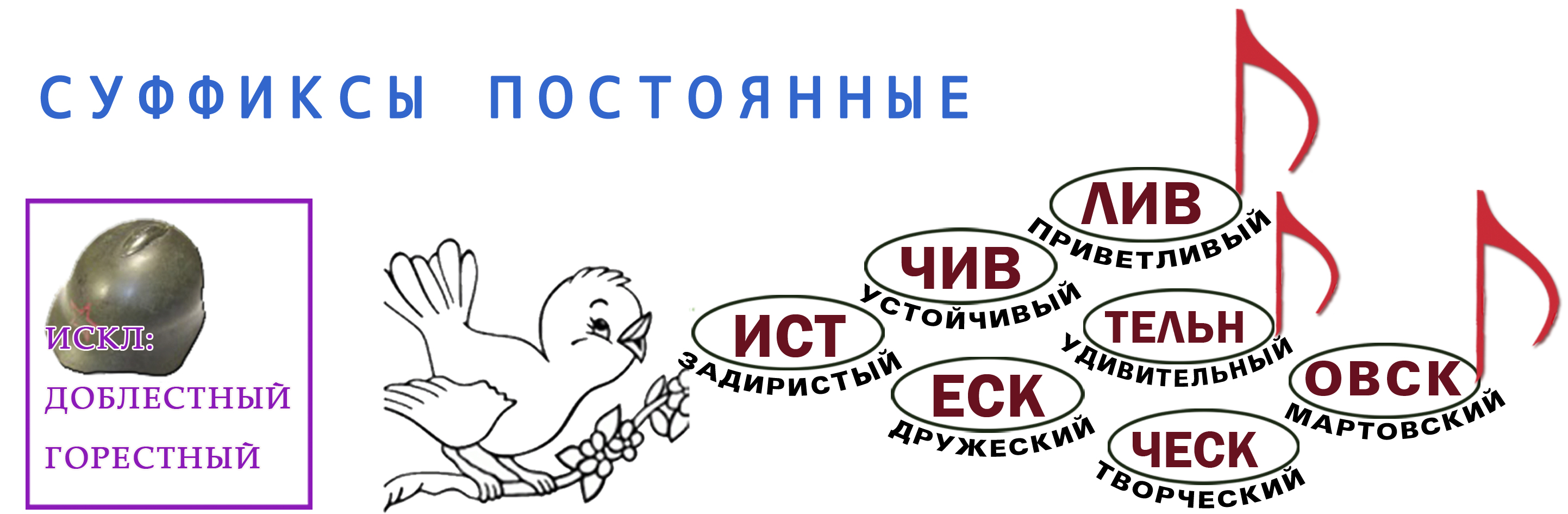 Суффиксы прилагательных | Удоба - бесплатный конструктор образовательных  ресурсов