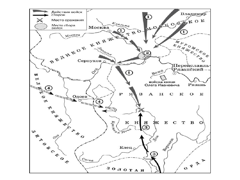 Карта куликовская битва 1380