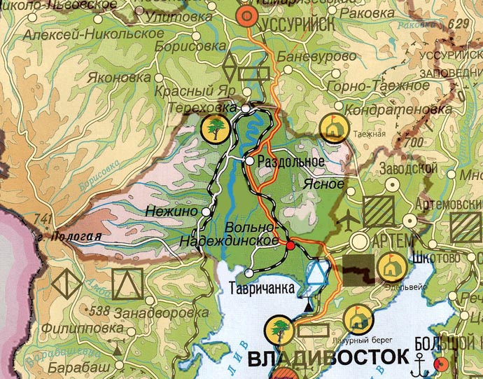 Спутниковая карта г артем приморский край