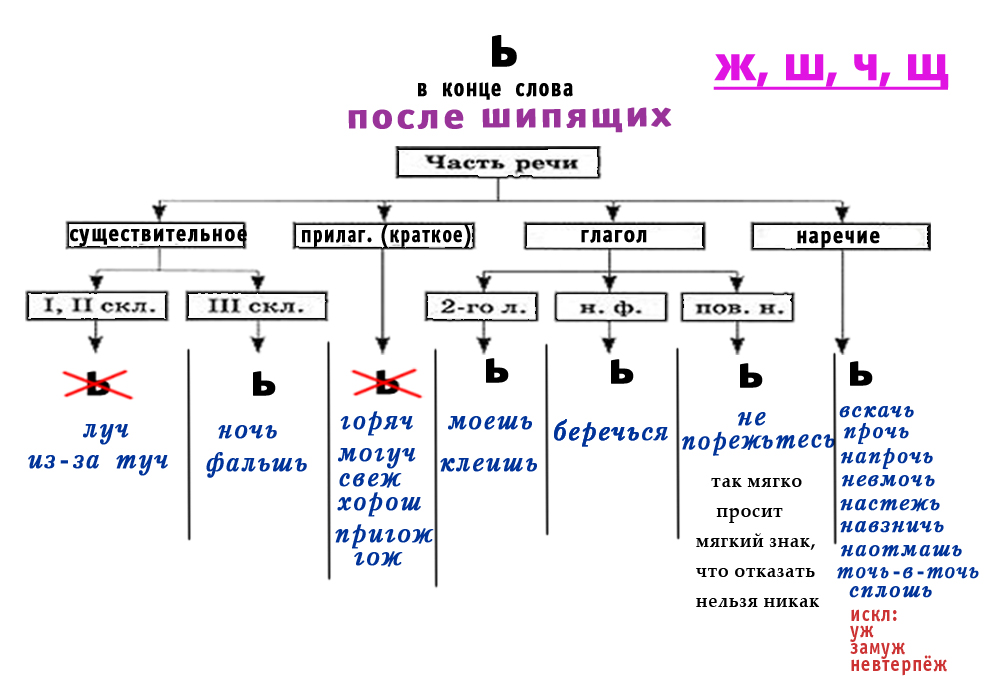 Звонкий слово с шипящей на конце