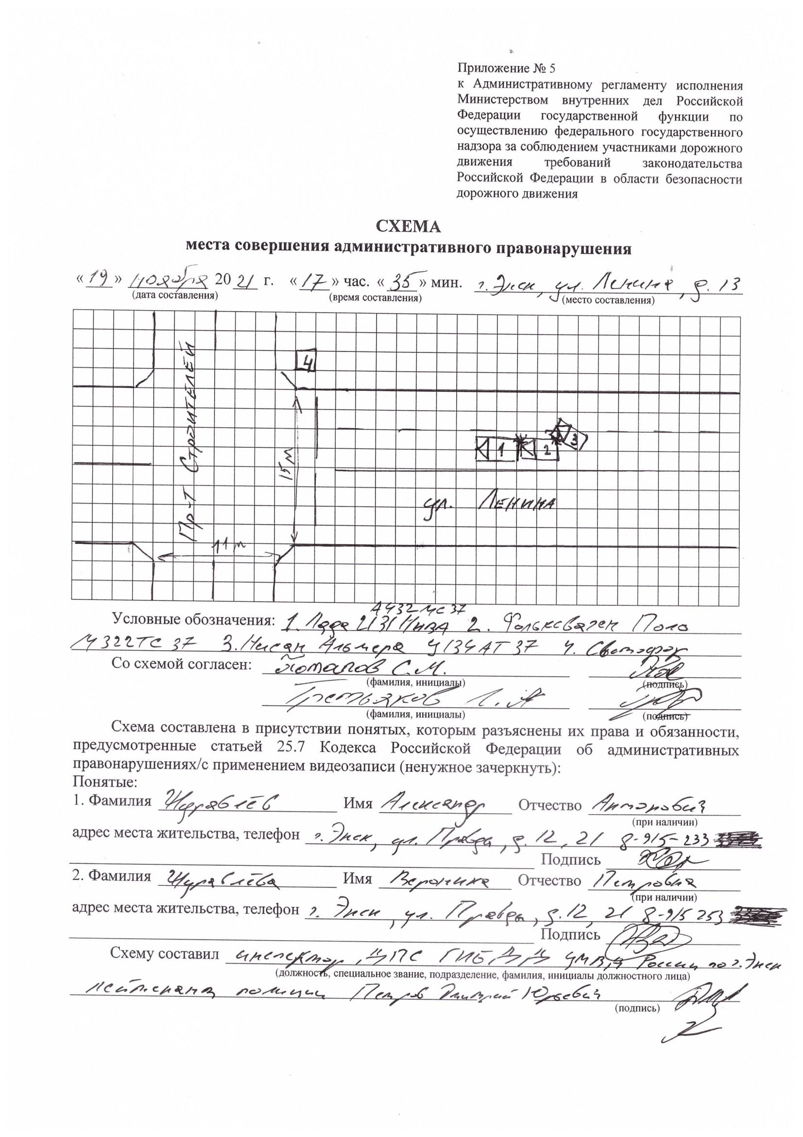 Схема места совершения административного правонарушения. Прошу пр знать незаконной схему места совершения ДТП.