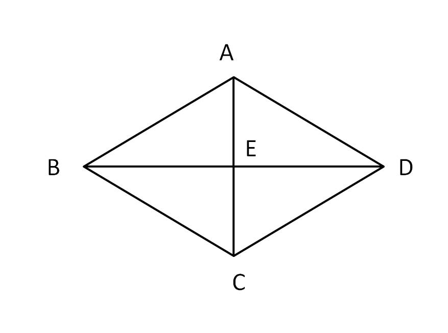 Чертеж ромба с диагоналями